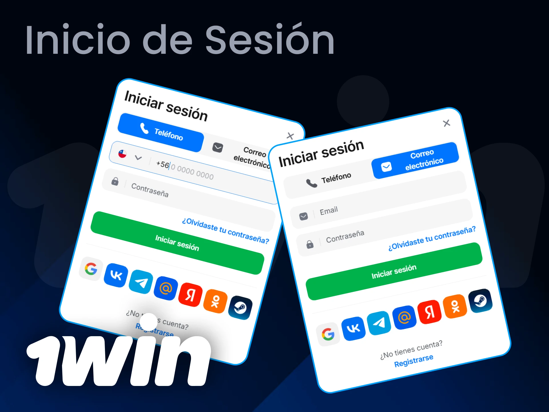 Puedes iniciar sesión en tu cuenta de 1Win de varias maneras.