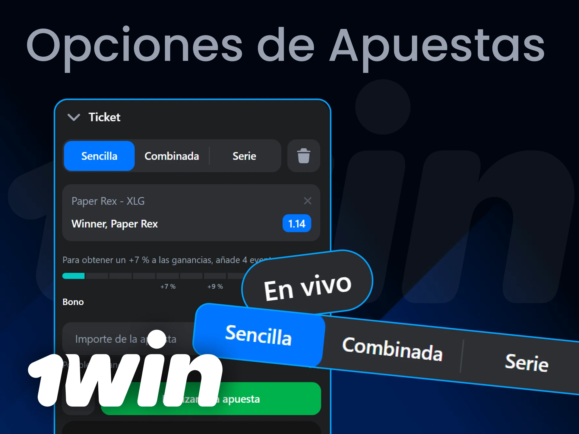 1Win ofrece una variedad de opciones de apuestas.