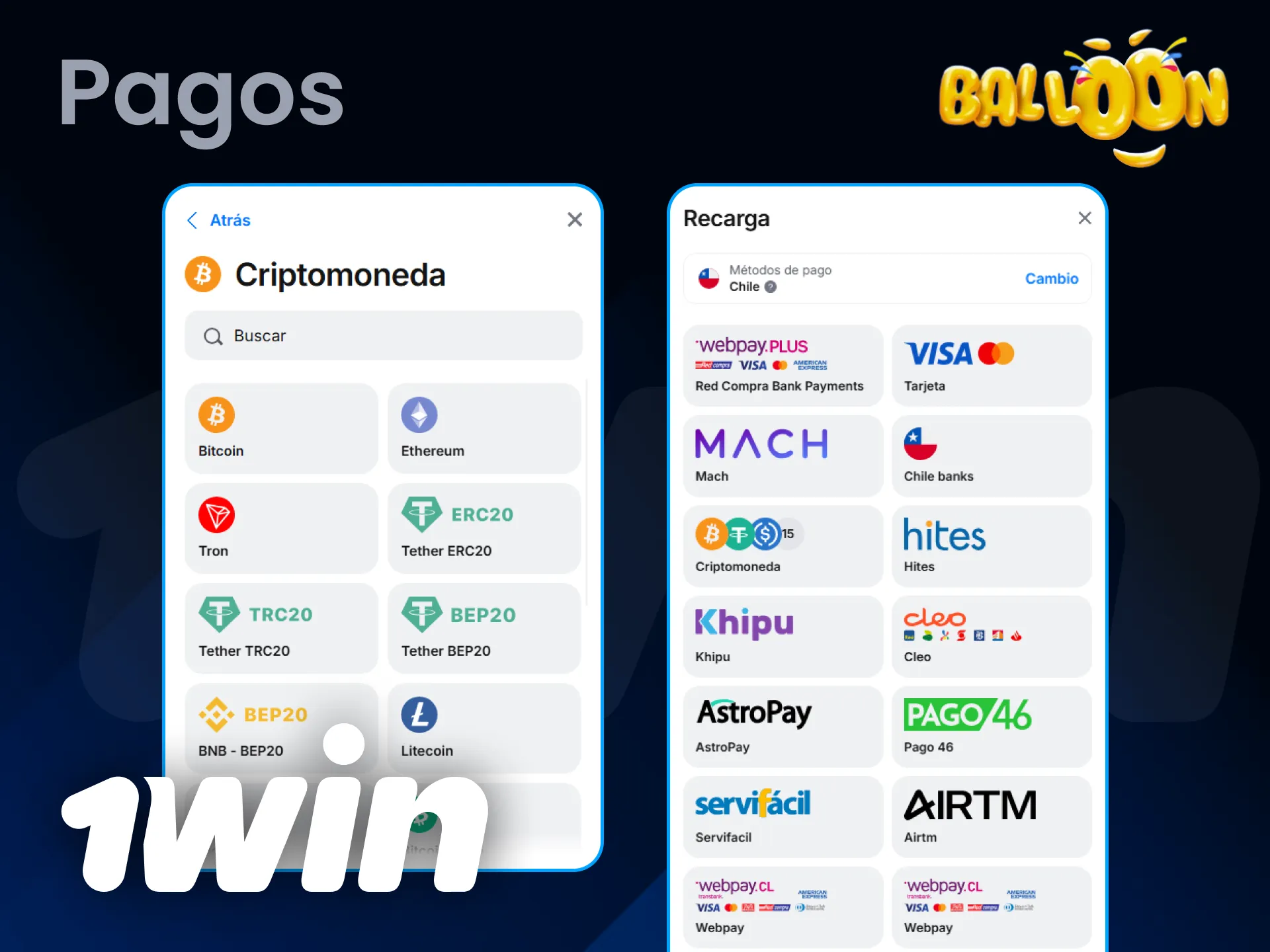 Los pagos de Balloon en 1win son rápidos para jugadores chilenos.