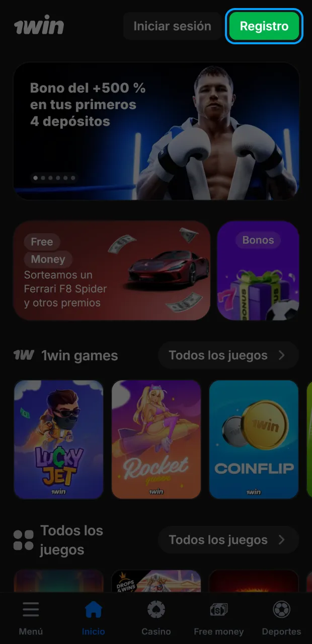 Comienza el registro en 1win Chile y aprovecha tu código promocional especial.