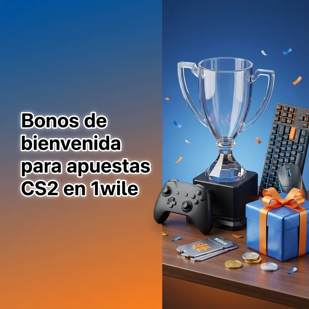 Pantalla de 1win Chile con bonos de bienvenida CS2, porcentajes de depósito y giros gratis destacados en texto promocional