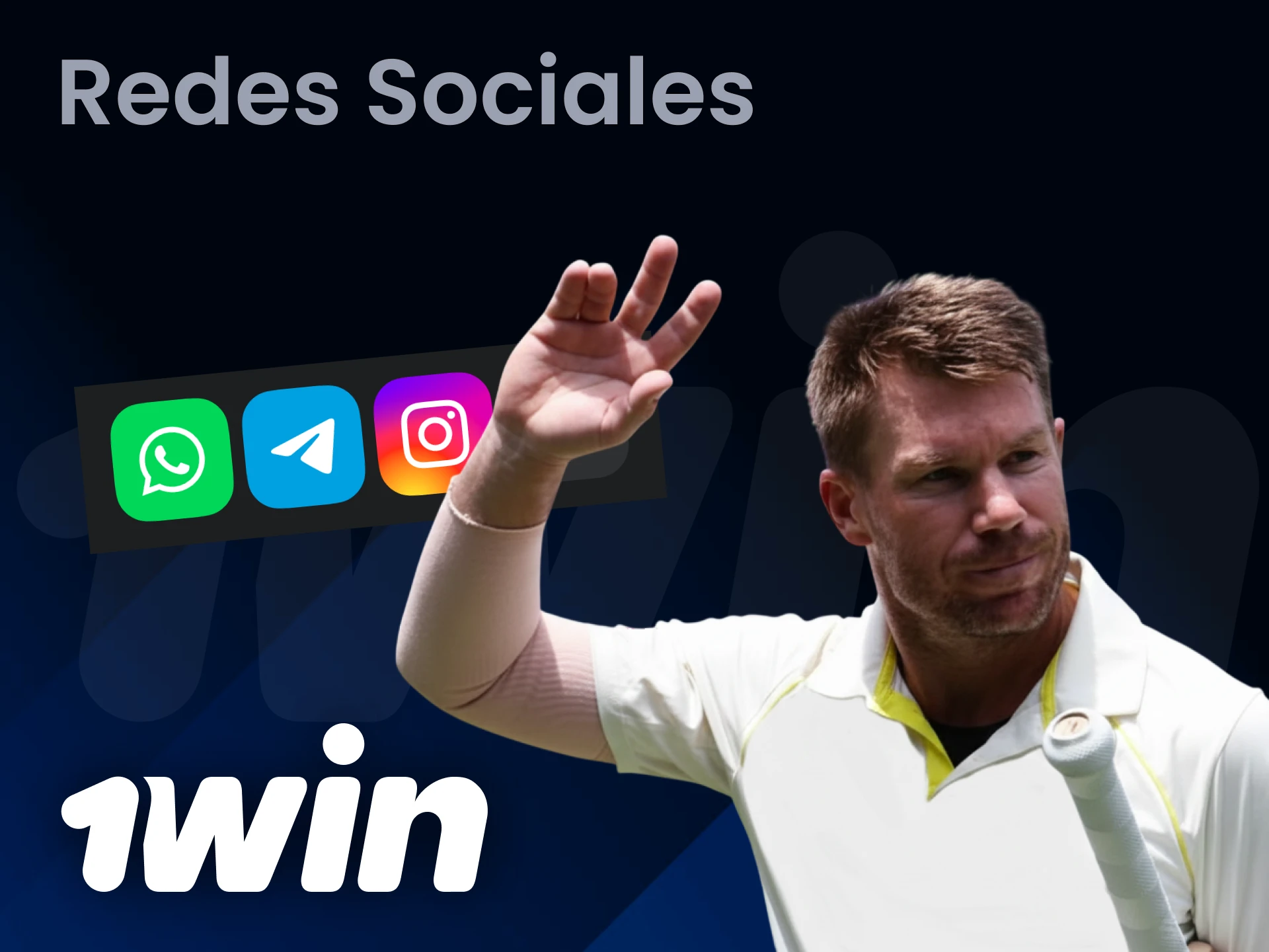 Sigue las redes sociales de David Warner y sus noticias con 1win.
