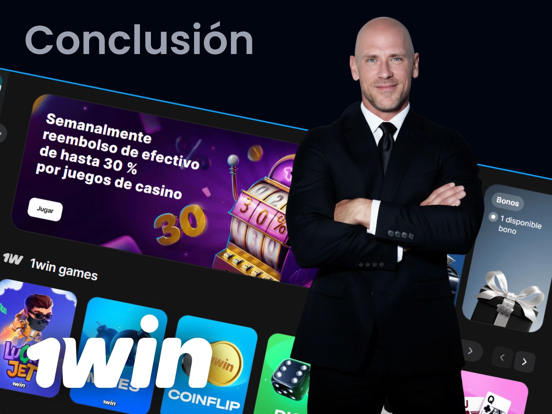 Consulta la conclusión sobre Johnny Sins como imagen de 1win.